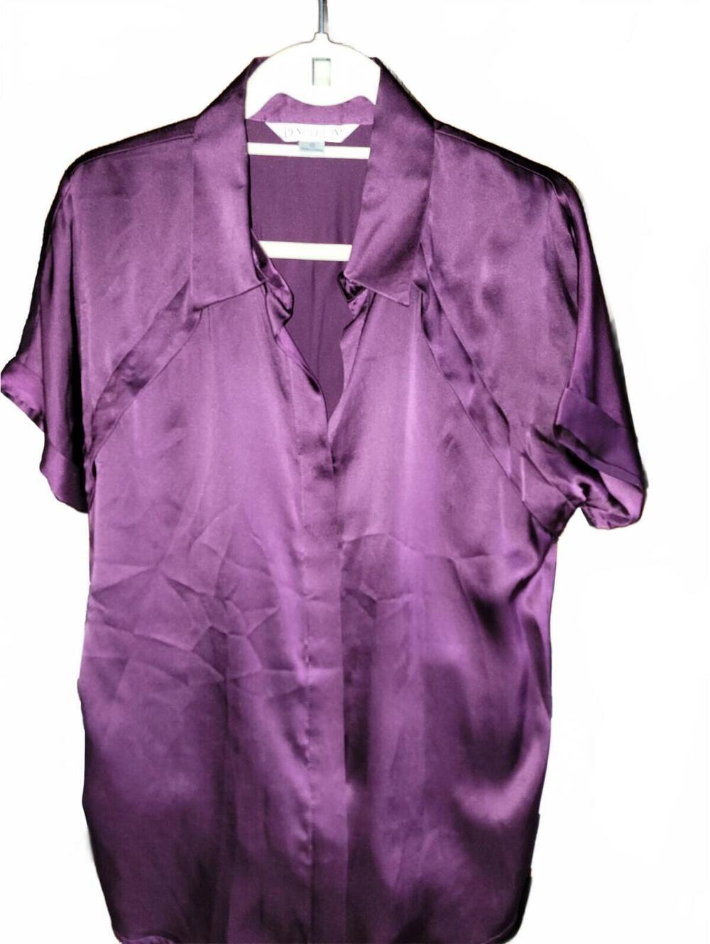 Pendleton Women's Purple Silk Short Sleeve Blouse Size 12